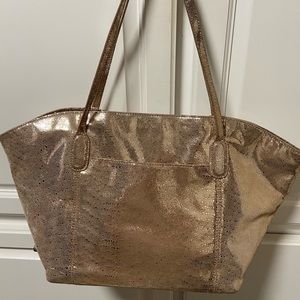 Metallic leather Hobo tote